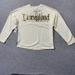 Disney Youth Spirit Jersey Disneyland Resort XL Cream Gold Glitter Foil
